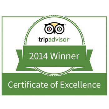 2014 Trip Advisor Certificate of Excellence 2014