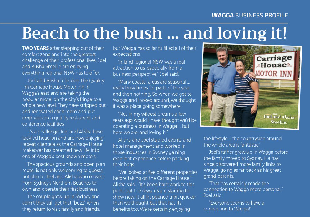 Courtesy of Wagga Way Magazine - Autumn 2018 - Wagga Business Profile